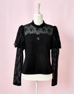 メルフィーメモリー クラシカルレディーシアートップス/ブラック