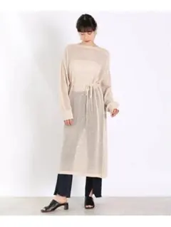 LOWRYS FARM メッシュニットワンピース ロングワンピース フリーサイズ