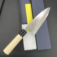 ☆新品送料込☆堺正孝はがね鍛造出刃包丁165mm右片刃裏押し化粧箱入堺