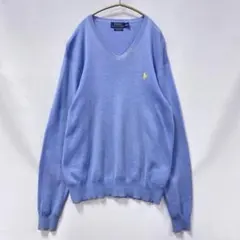 ポロ ラルフローレン/ピマコットン/ポロプレイヤー刺繍/Vネックニットセーター