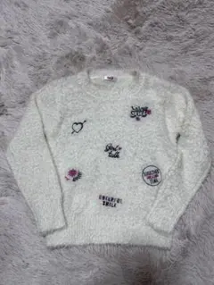 ALGY刺繍入りホワイトセーター【送料込み】