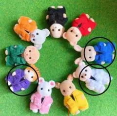 【専用】ミニチュアドール赤ちゃん黒Tありつなぎ服３着