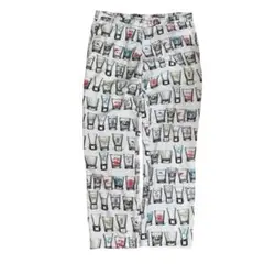 Vintage 80s Drink Cup Design Wide Pants
