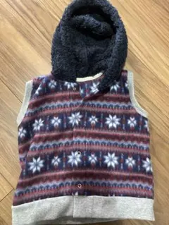 ボアフード付きベビーベスト