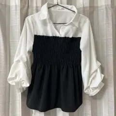 FUN 半袖 ブラウス ビスチェ風ドッキングシャツのサムネイル