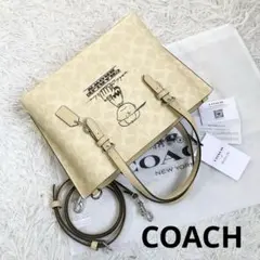 未使用保管品 COACH X PEANUTS モリー トート バッグ 25
