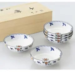 新品未使用】たち吉 橘吉 はるか 小鉢 5客揃 桐箱入り 美濃焼 菊割のサムネイル