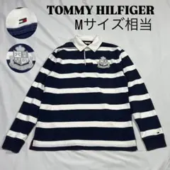 希少デザイン｜トミーヒルフィガー 刺繍ワッペン 太ボーダーラガーシャツM相当