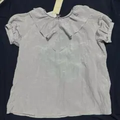 【新品・未使用】grove 半袖 ブラウス ライトグレー M