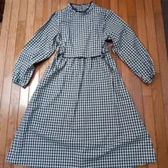 Lutique ロングワンピース ブラック・ホワイトチェック