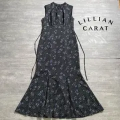 【美品】LILLIAN CARAT ドットフラワーマーメイドワンピース