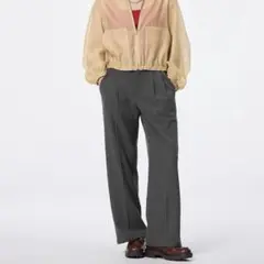 GU タックワイドパンツ ダークグレー