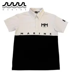 muta MARINE】マリンボーダー バイアスカット イタリアンカラーシャツ