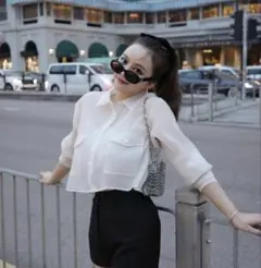 Mykonos sheer shirt　the toe THETOE