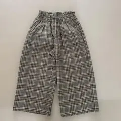 GU チェックワイドパンツ