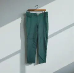 パンツ【LL】裏起毛 ストレート カジュアル 緑 防寒　秋冬　d757