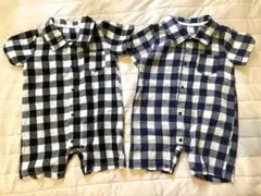 ギンガムプリントロンパース チェック柄 男の子ベビー服
