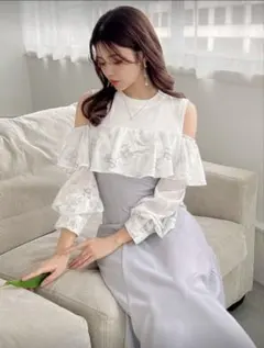 FRIFUL ワンピース コールドショルダー フリル