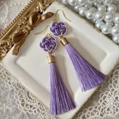 ☆❤️ 水引　水引き　タッセル　ピアス　イヤリング　洋装　和装　着物　梅結び