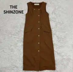 THE SHINZONE デニムワンピース　ロング　Iライン　前開き　キャメルのサムネイル