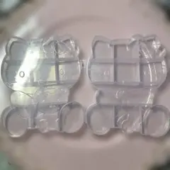 ハローキティ 仕切り付きプラスチックケース2個15cm✖️12.5cm✖️1.5cm