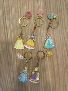 ディズニープリンセス アクリルキーホルダー 5個セット