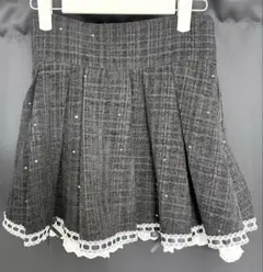 pium コットンフリルタックフレアツイードスカート