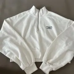 WEGO ハーフジップ スウェット ホワイト