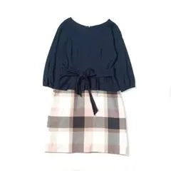 BLUE LABEL CRESTBRIDGE ワンピース 38 チェック リボン