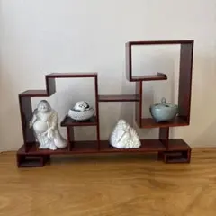 趣*様 【盆栽道具】高級【唐木】鉄刀木（たがやさん)小品飾り棚 箱卓