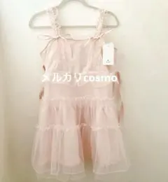 新品ワンピース チュールドロストミニキャミワンピース 　ピンク　メリージェニー