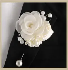 入学式 卒業式 コサージュ ホワイト パール付き 上品 フォーマル セレモニー