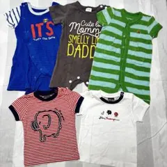 ベビー服 ロンパース カバーオール ベビーTシャツ5点セット まとめ売りのサムネイル