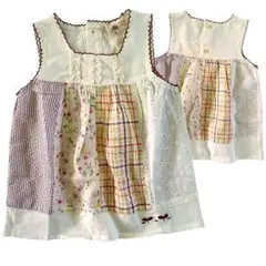 新品95cm★かわいいパッチワークチュニックワンピース♪95ｃｍ