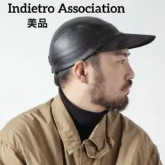 （美品）Indietro Association レザー　ジェットキャップ