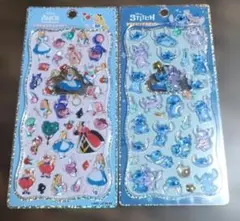m*o様 ディズニープチドロップステッカー スティッチ、アリス　２点