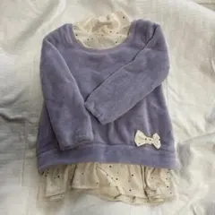 紫色フリーストップス リボン付き