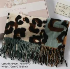 ヒョウ柄 マフラー 大判ストール　レオパード フリース生地　プレゼント　ギフト