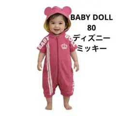 BABYDOLL ディズニー ミッキーロンパース 80 ピンク