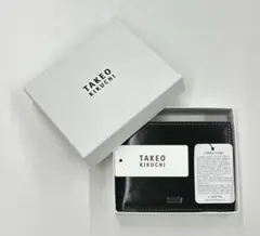 タケオキクチ　2つ折り財布　新品未使用　箱付　ブラック　¥18,700-
