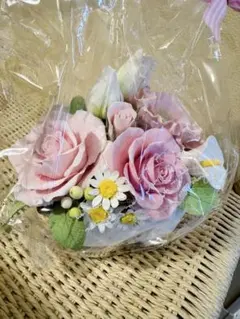 ピンク花アレンジ お祝い 送別 インテリア 贈り物 玄関飾り 美品 フラワー