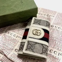 美品✨ GUCCI 6連 GGマーモント オフィディア キーケース ホワイト