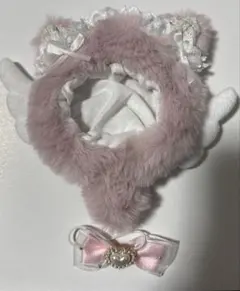 ねこ耳ぬい服　帽子　10cm用　ピンクのサムネイル