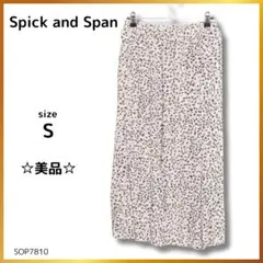 スピックアンドスパン スカート ミモレ丈 フレア ウエストゴム 花柄 Sのサムネイル