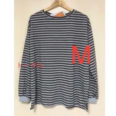 しまむら　mayo ボーダーTシャツ　M中灰