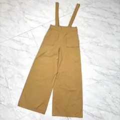 スローブイエナ　オールインワンサロペット ワイド キャメル　M サスペンダー春秋