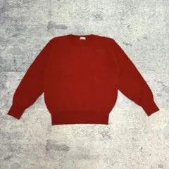 vintage 赤ニット クルーネック カジュアル 古着 ベーシック ウール混