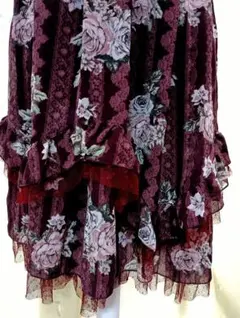 axes femme 花柄 レース装飾 ノースリーブワンピース