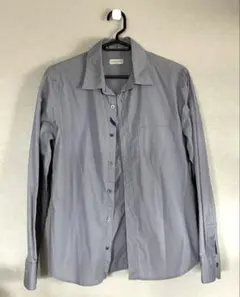 【美品】ナノユニバース 長袖シャツ M ブルーグレー系