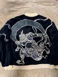 モンスターハンター モンハン ネルギガンテ 刺繍 ベロア　スカジャン　別珍 モンスターハンター モンハン ネルギガンテ 刺繍 ベロア スカジャン